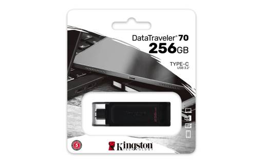 Memoria USB Kingston DataTraveler 70 256GB USB-C 3.2 - Pendrive Tipo C Alta Capacidad