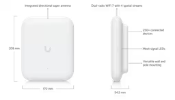 Access Point Ubiquiti U7-Pro-Outdoor WiFi 7 Exterior 5.8Gbps 300+ Usuarios