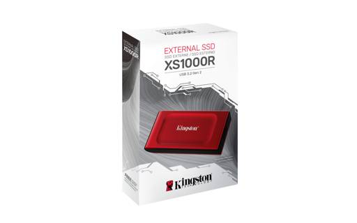 Disco SSD Externo Kingston 2TB XS1000 1050MB/s USB-C Rojo