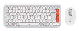 Kit Teclado y Mouse Inalámbricos Logitech POP Icon Combo - Blanco Crudo y Naranja Español (QWERTY)