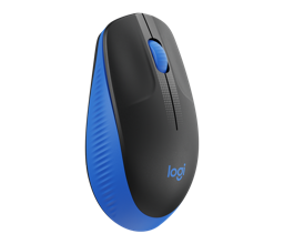 Logitech M190 Mouse Inalámbrico Negro/Azul - Ergonómico Completo