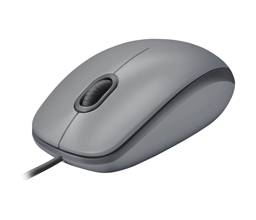 Logitech M110 Mouse USB Plateado - Básico Con Cable Silencioso