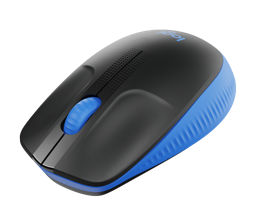 Logitech M190 Mouse Inalámbrico Negro/Azul - Ergonómico Completo