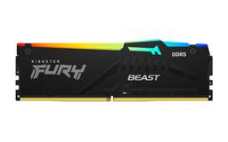 Memoria RAM DDR5 16GB Kingston FURY Beast con diseño negro y detalles RGB para alto rendimiento
